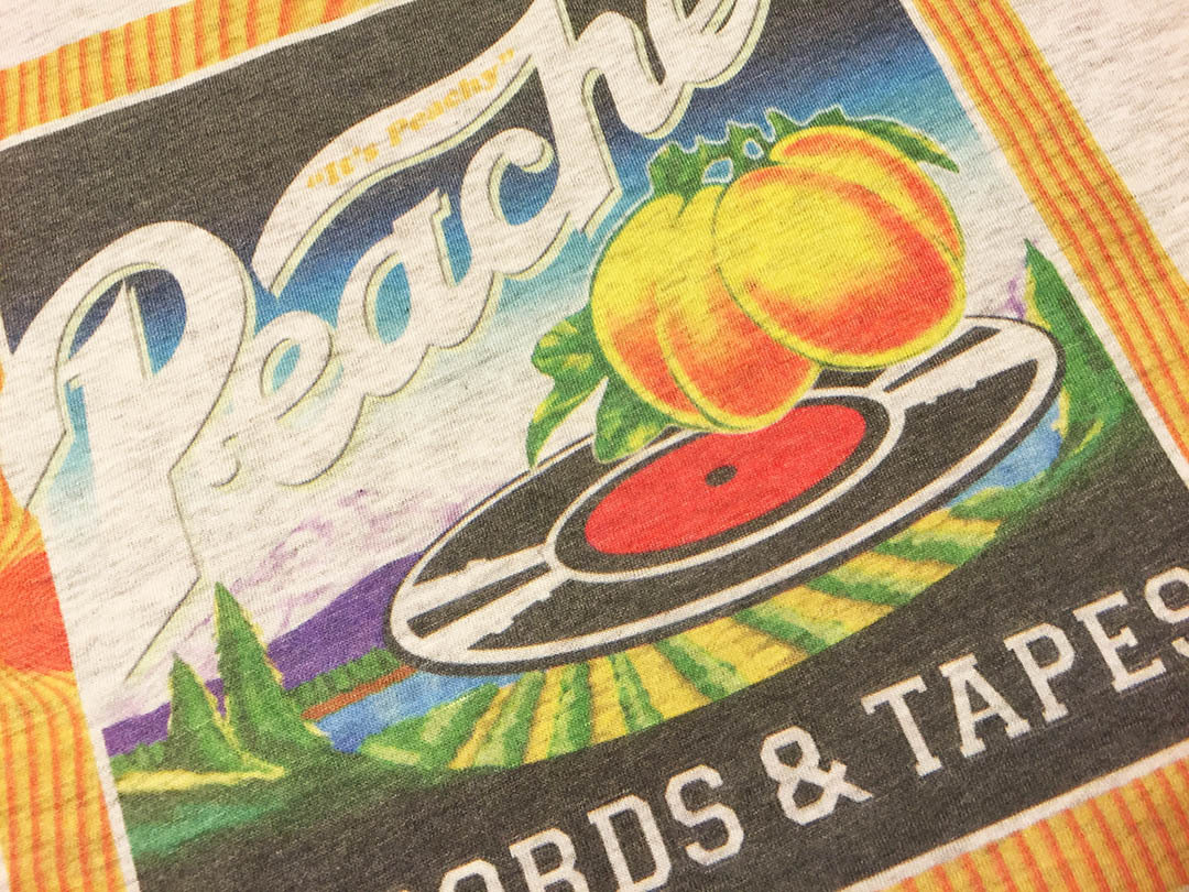 Peaches Records & Tapes RETRO Baseball T-SHIRT Vintage Vinyl FREE SHIP USA