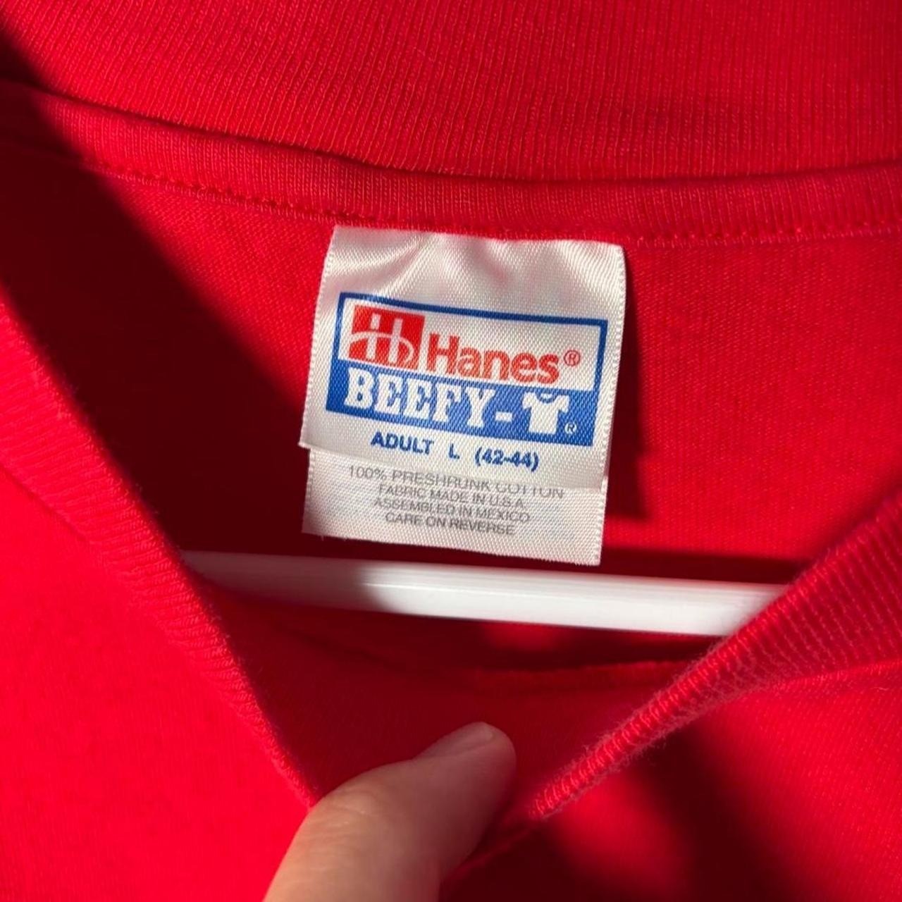 90s Vintage Hanes Beefy-T Natchez Mississippi T-Shirt Men Large Red Excellent