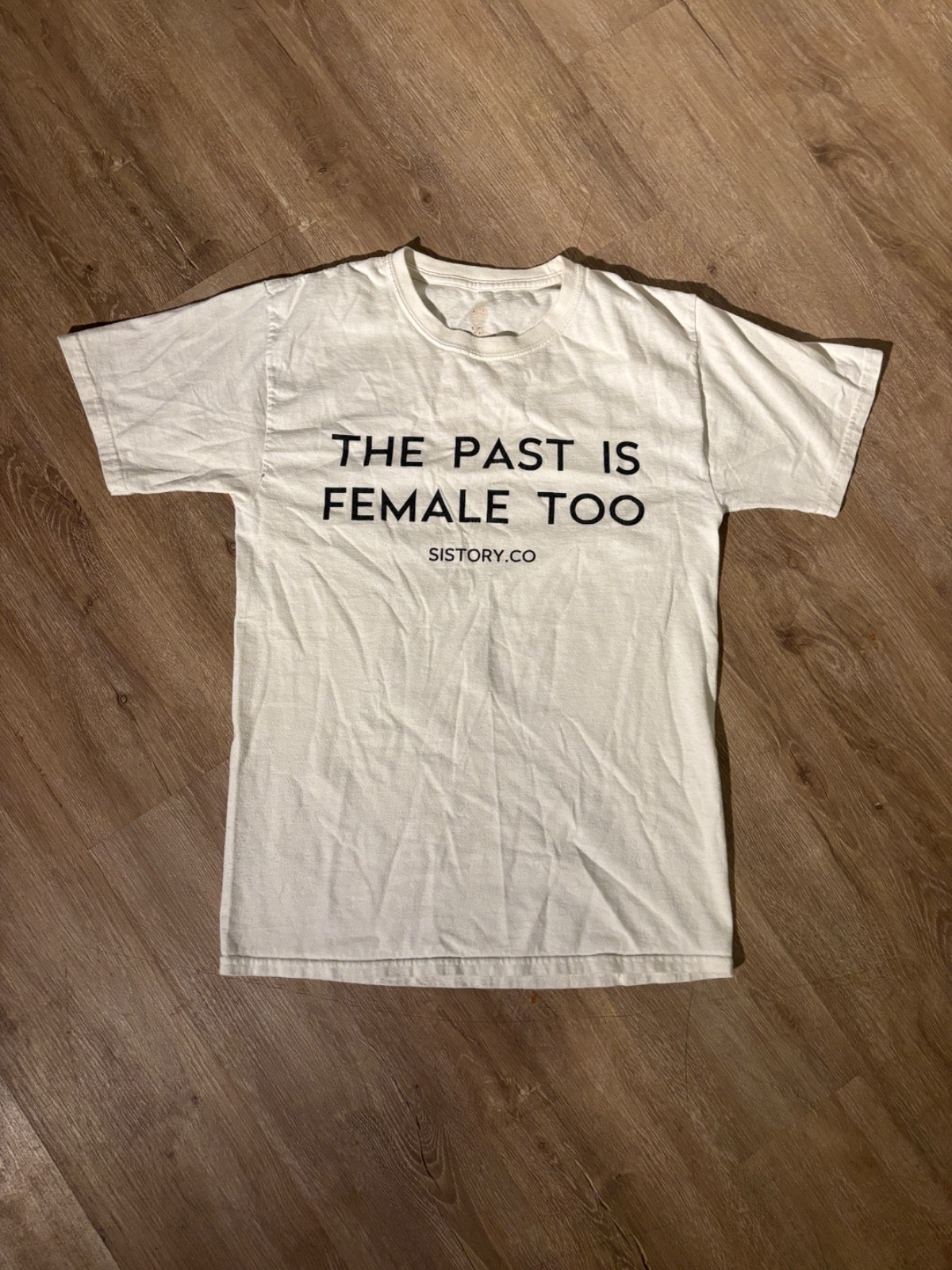 the past is female too white graphic t-shirt