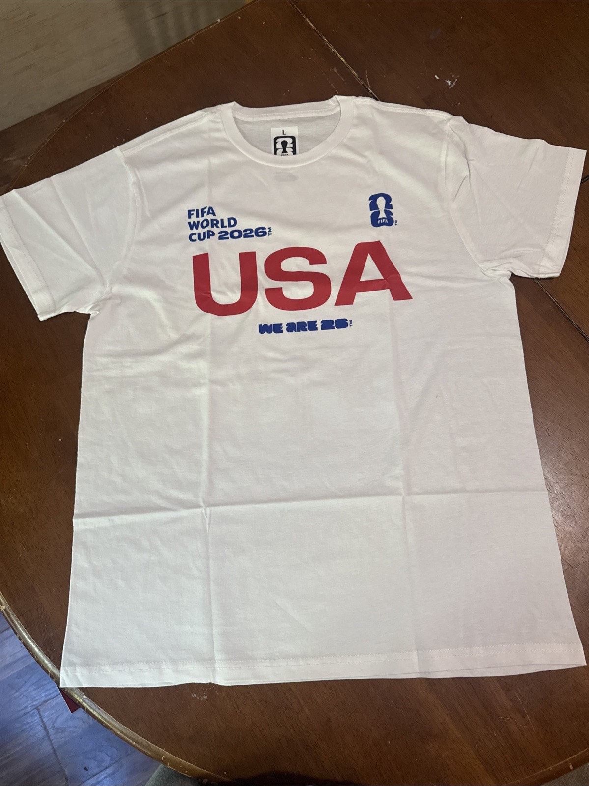 FIFA World Cup 2026 USA Official T-Shirt Mens M & L White Outerstuff Soccer