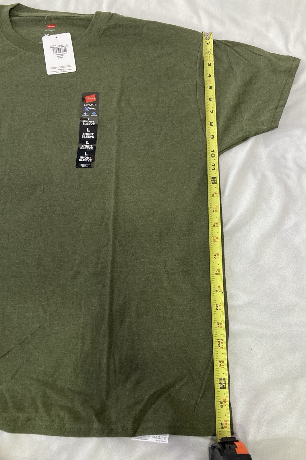 Lot Of 2 Hanes Mens Ultimate X-Temp T-Shirt Size L Crew Neck Short Sleeve Green