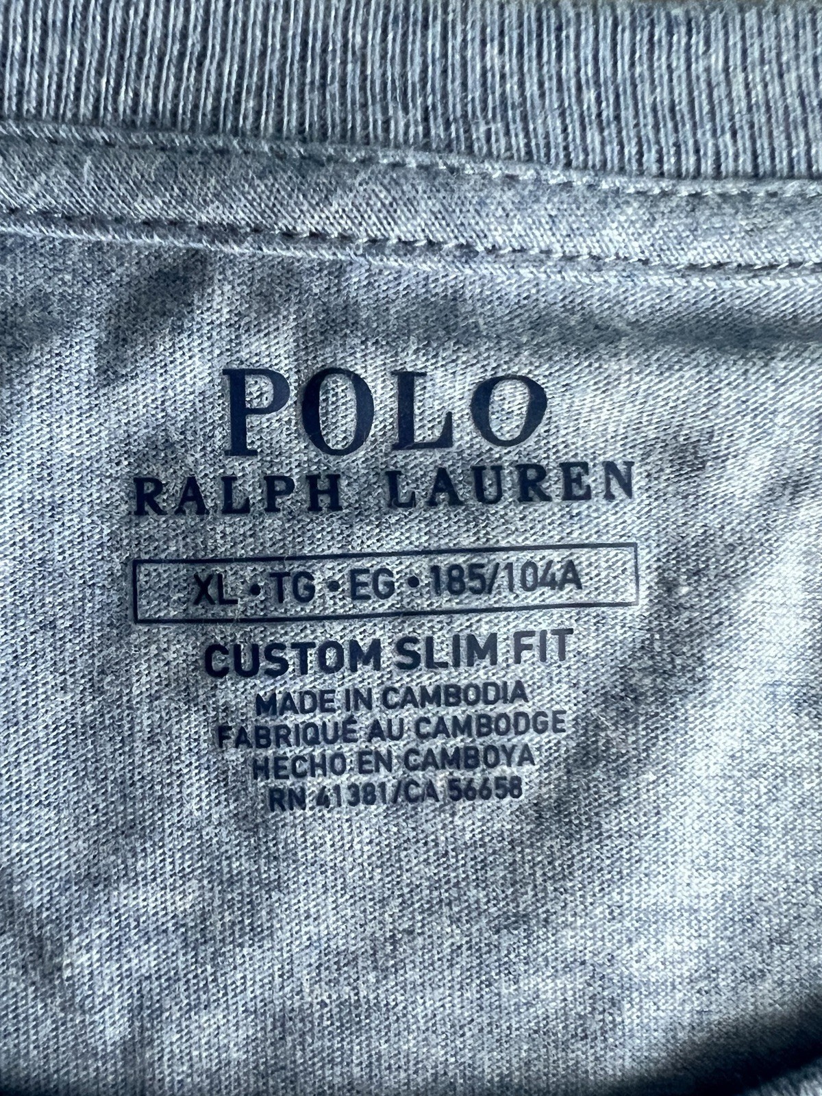 Polo Ralph Lauren Men’s T Shirt Sz XL Chambray Blue Custom Slim Fit Pony Preppy
