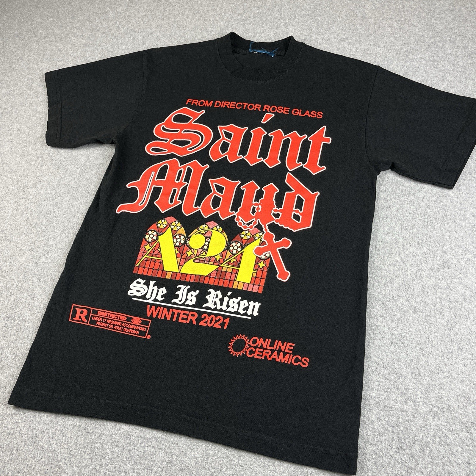 A24 x Online Ceramics Saint Maud T Shirt Small Stained Glass Tee Sold Out Rare