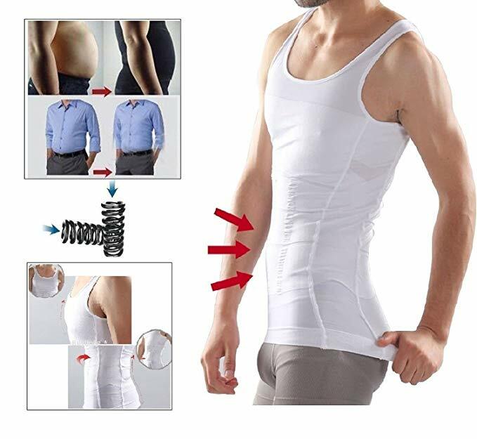 Men’s Seamless Slimming Body Shaper Vest Abdomen T-Shirt Compression Sport Top
