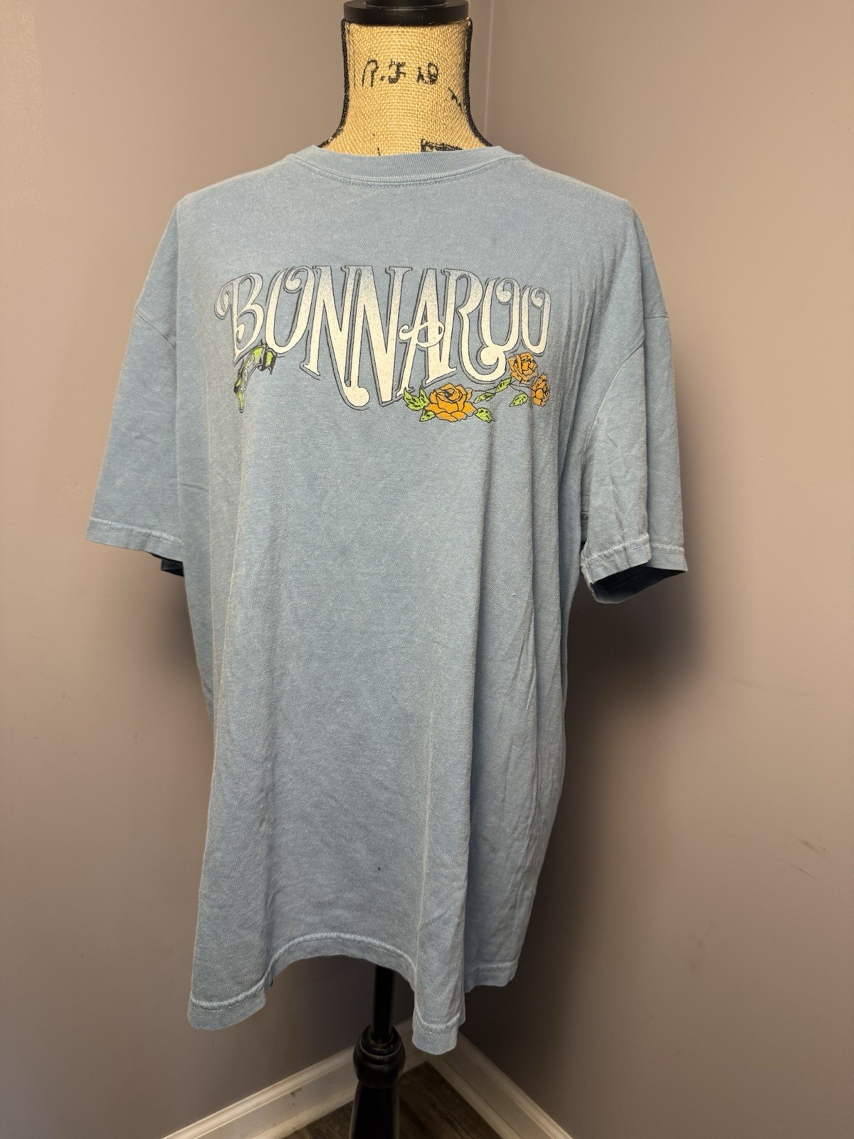 Blue Bonnaroo 2024 Lineup Graphic Print Logo Crew Neck Short Sleeve Tee Men XL