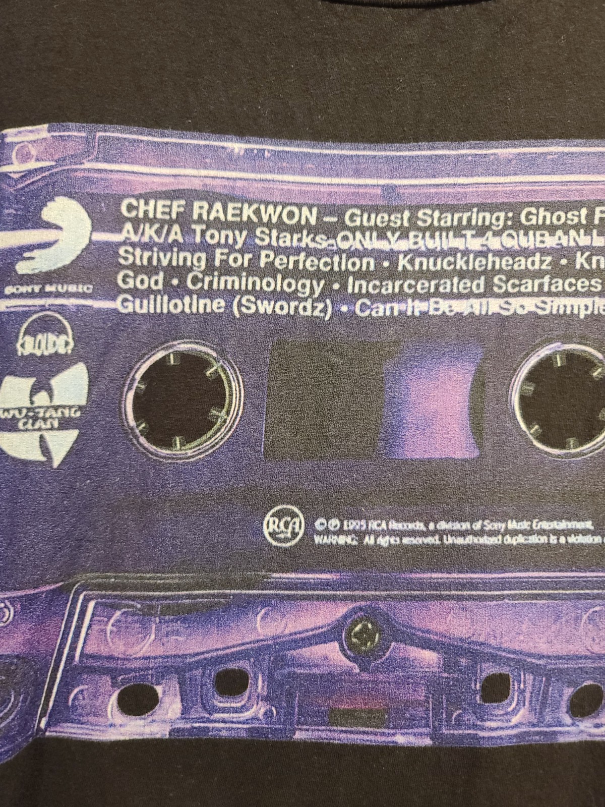 Vtg Rare Wu Tang Clan Chef Raekwon Purple Tape Cuban Linx HipHop Rap T-shirt 2XL