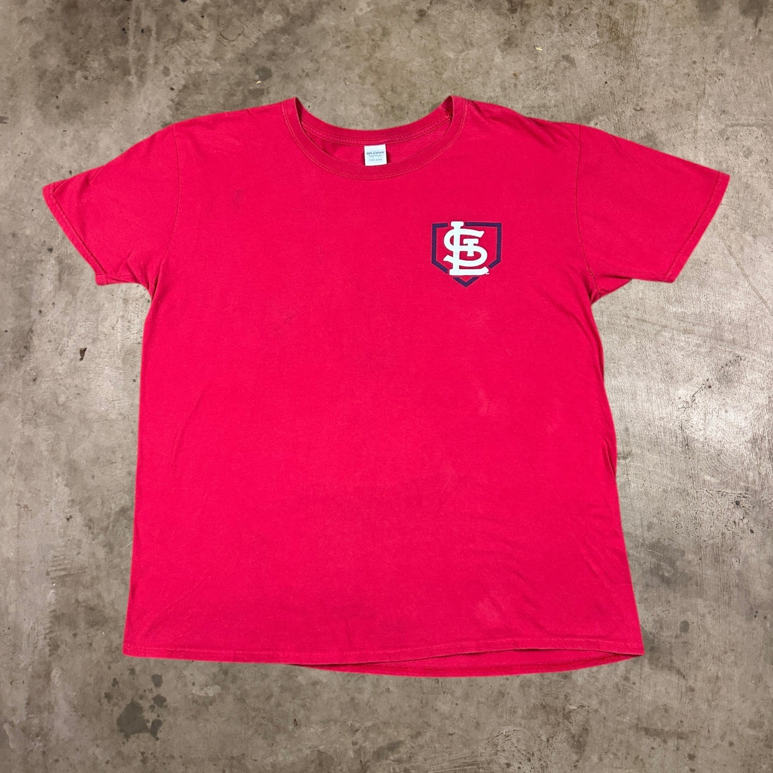 St. Louis Cardinals T-Shirt Double Sided MLB Baseball Gildan Tee Red Men Size XL