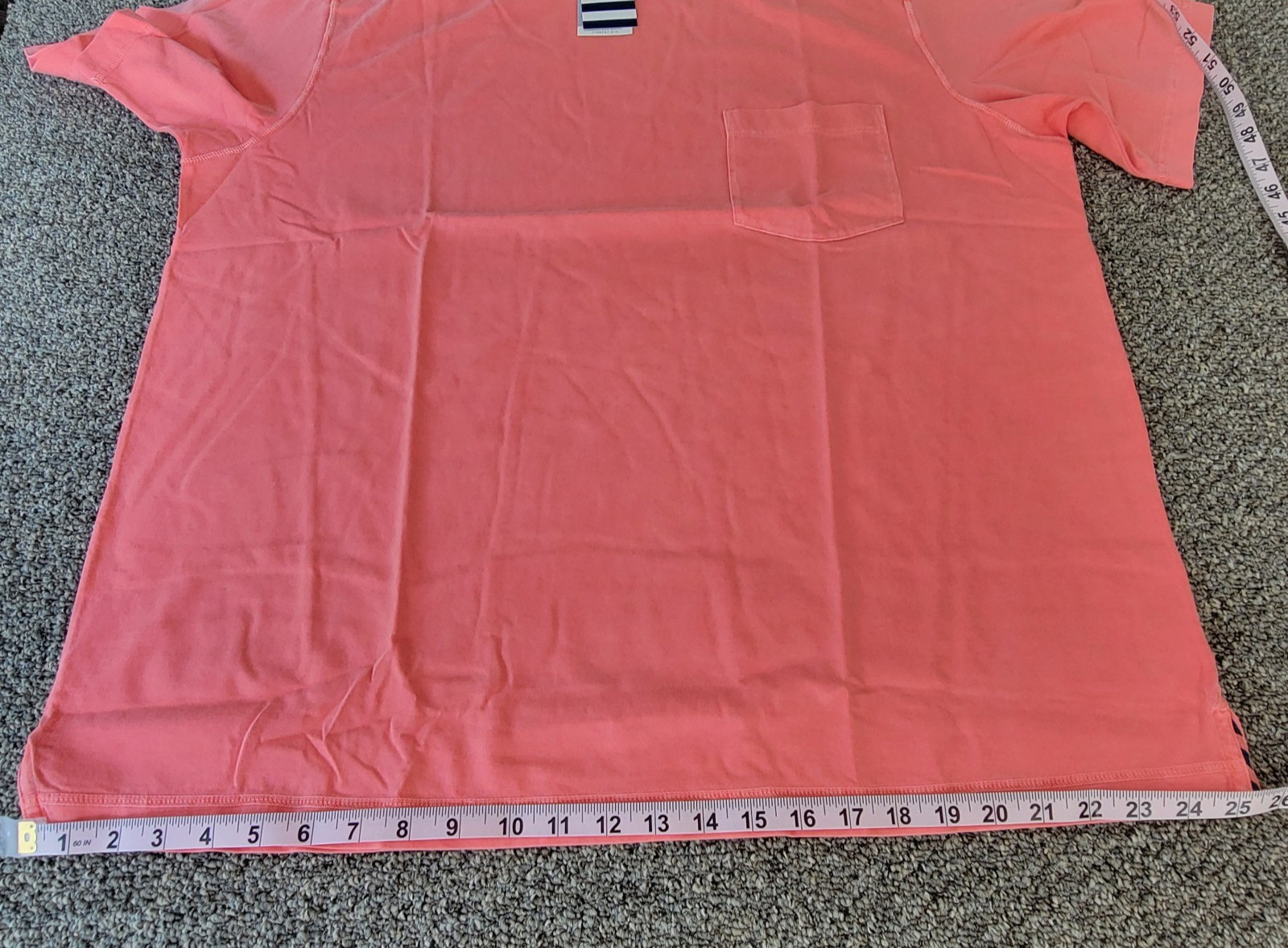 Land’s End Men’s XL 46-48 Deep Coral Sea Wash Pocket T-Shirt New With Tags