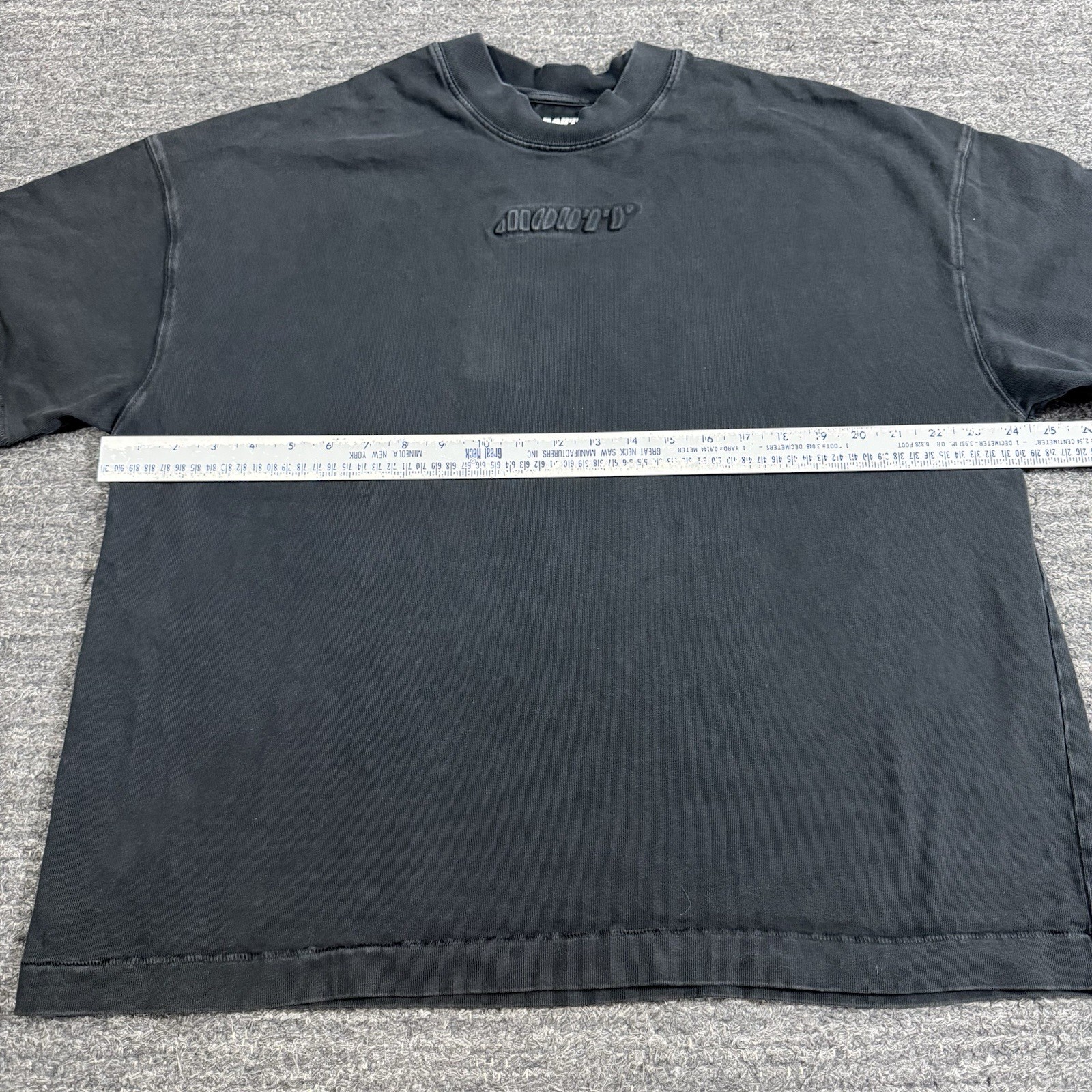 Mouty Tee Shirt Men Medium Boxy Portugal Faded Logo Short Sleeve T-Shirt Heavy
