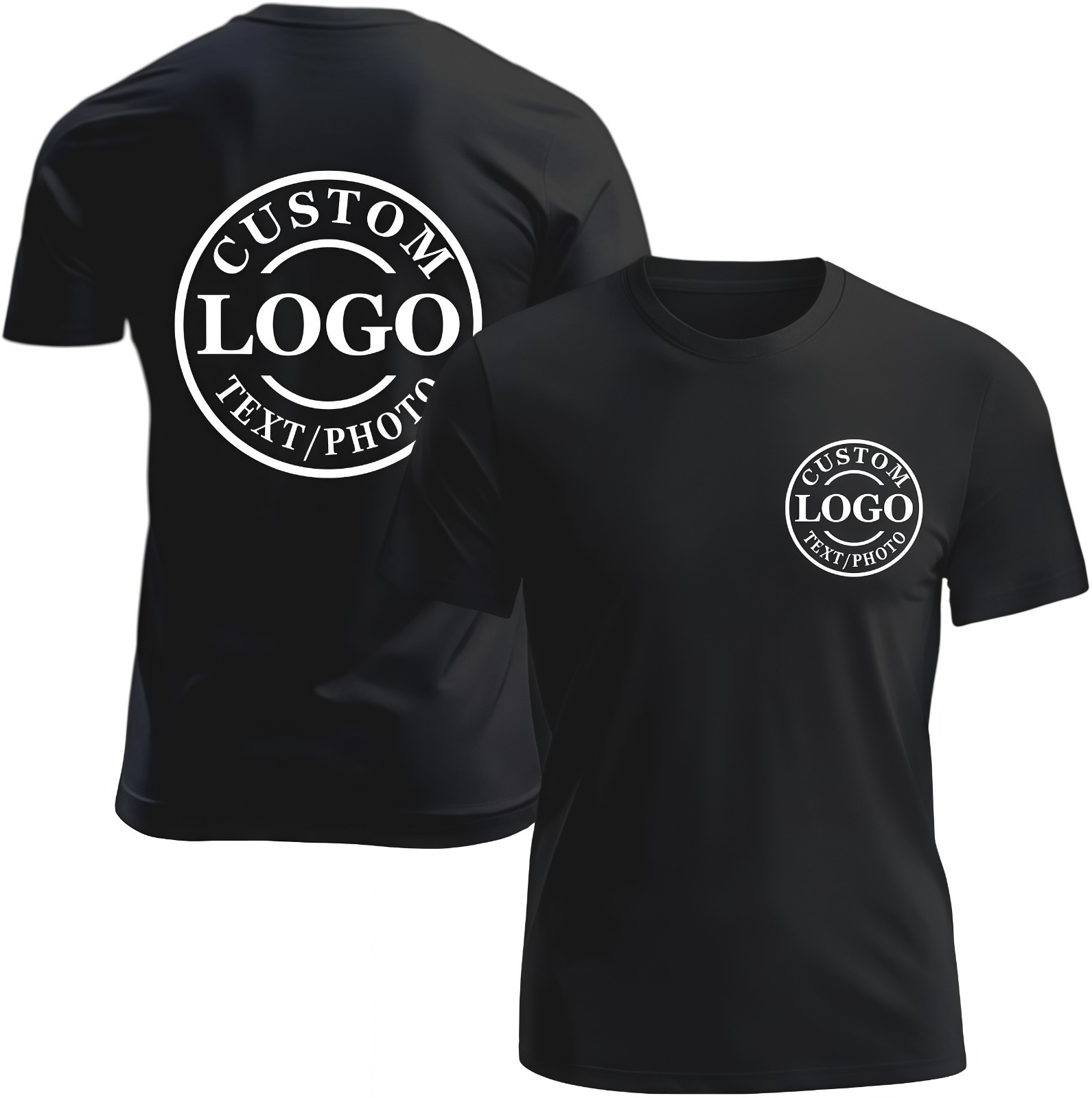 Custom T-Shirt Personalized Unisex Front & Back Print Your Photo Logo Design