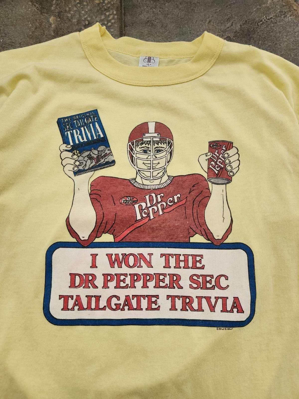 Vintage 1987 SEC Dr Pepper Tailgate Trivia Medium College Football GRAIL T Shirt