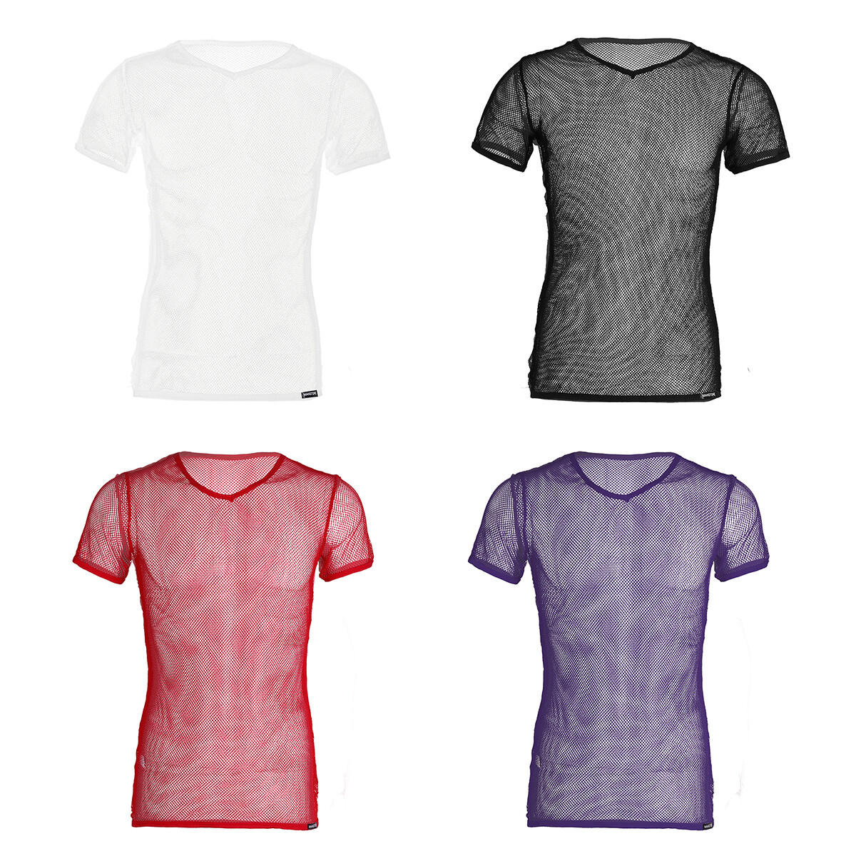 US Men Clubwear Cutout T-Shirt Tank Top Tops Fishnet Vest Sleepwear Blouse Sport