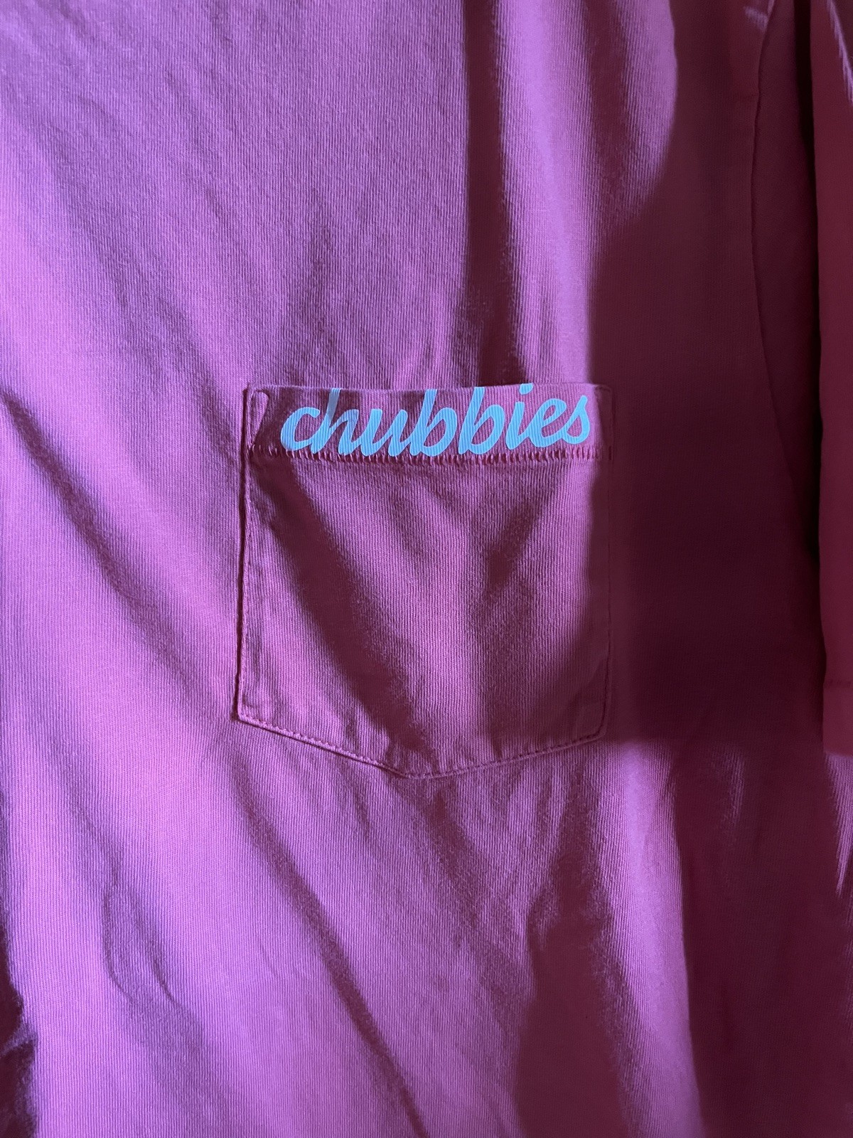Chubbies The Weekend Has Arrived Graphic Pink Pocket Tshirt Cotton Size Large