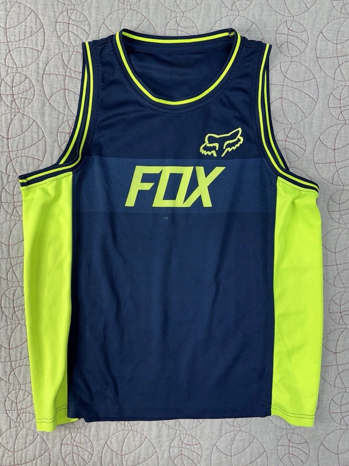 Fox Racing Disposition Tank Top / Blue Yellow Logo / Men’s Medium