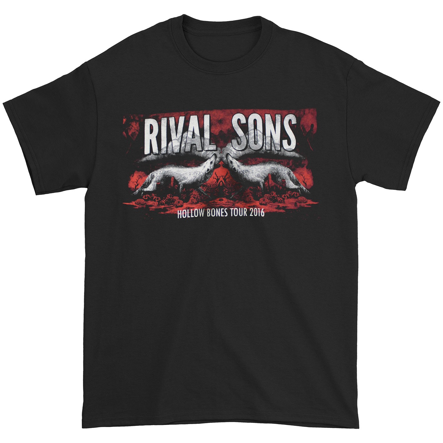 Men’s Rival Sons Hollow Bones Tour 2016 – 2017 Slim Fit T-shirt XXX-Large Black