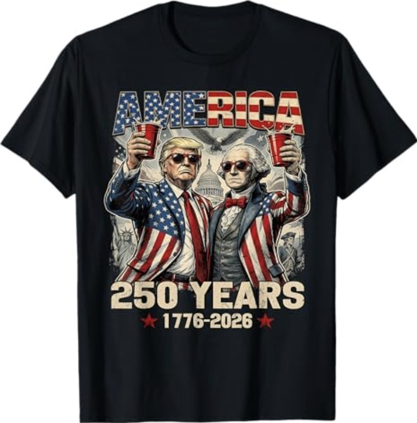 250 Years America Anniversary 250th Trump Washington Vintage T-Shirt