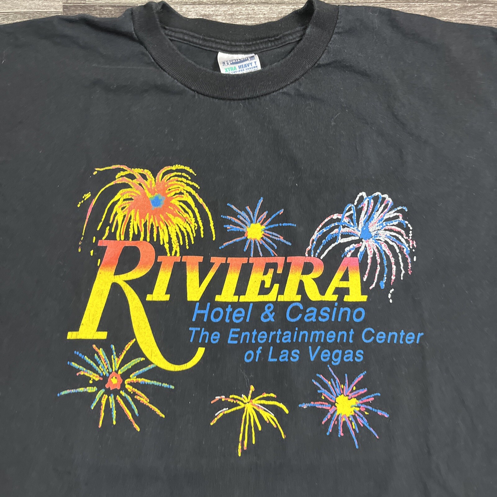 Vintage Riviera Hotel & Casino Single Stitch Graphic Tshirt XL Black VTG 90s