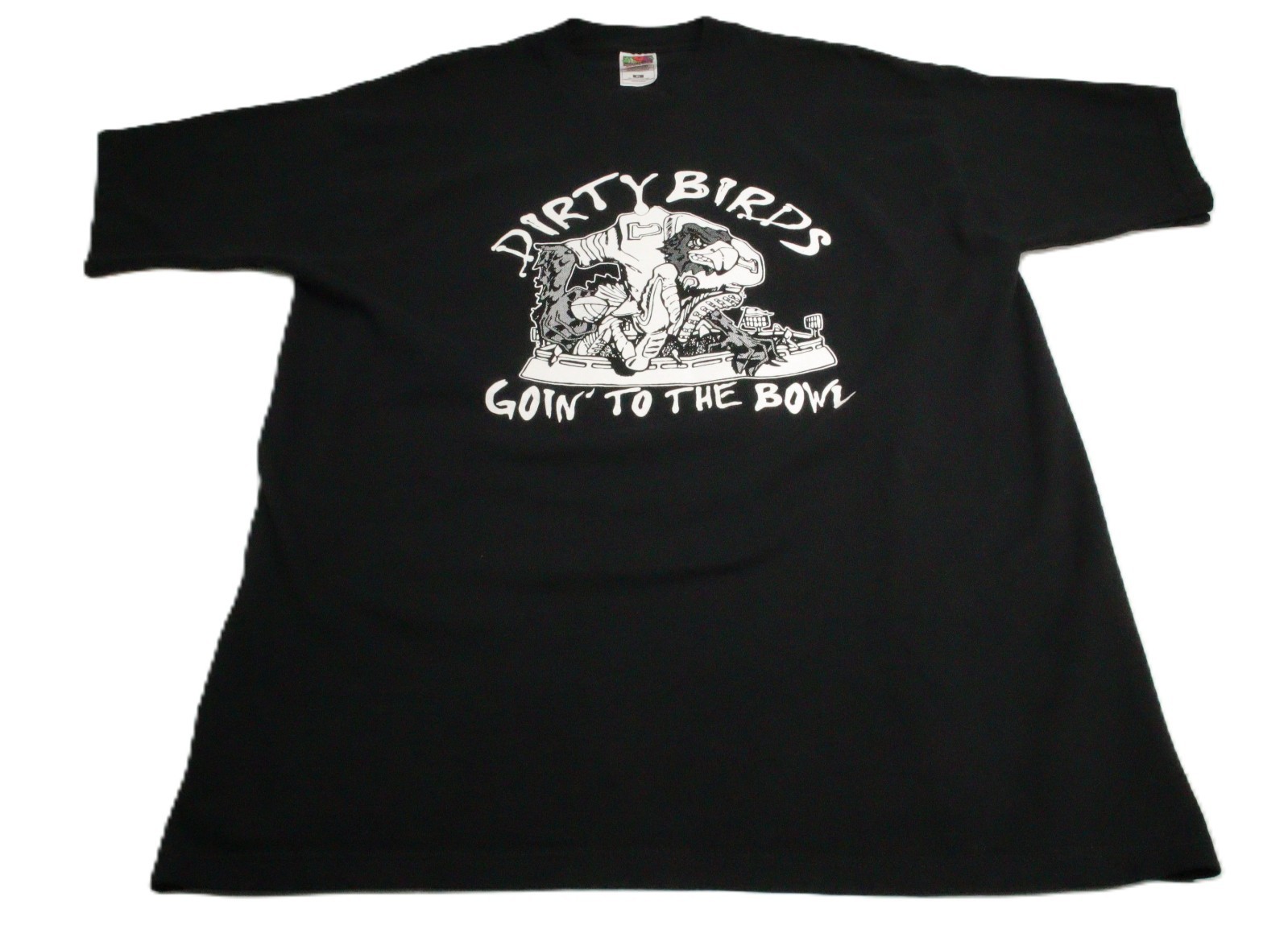 Dirty Birds Goin’ to the Bowl Graphic T-Shirt XL Black Heavy Cotton T0267