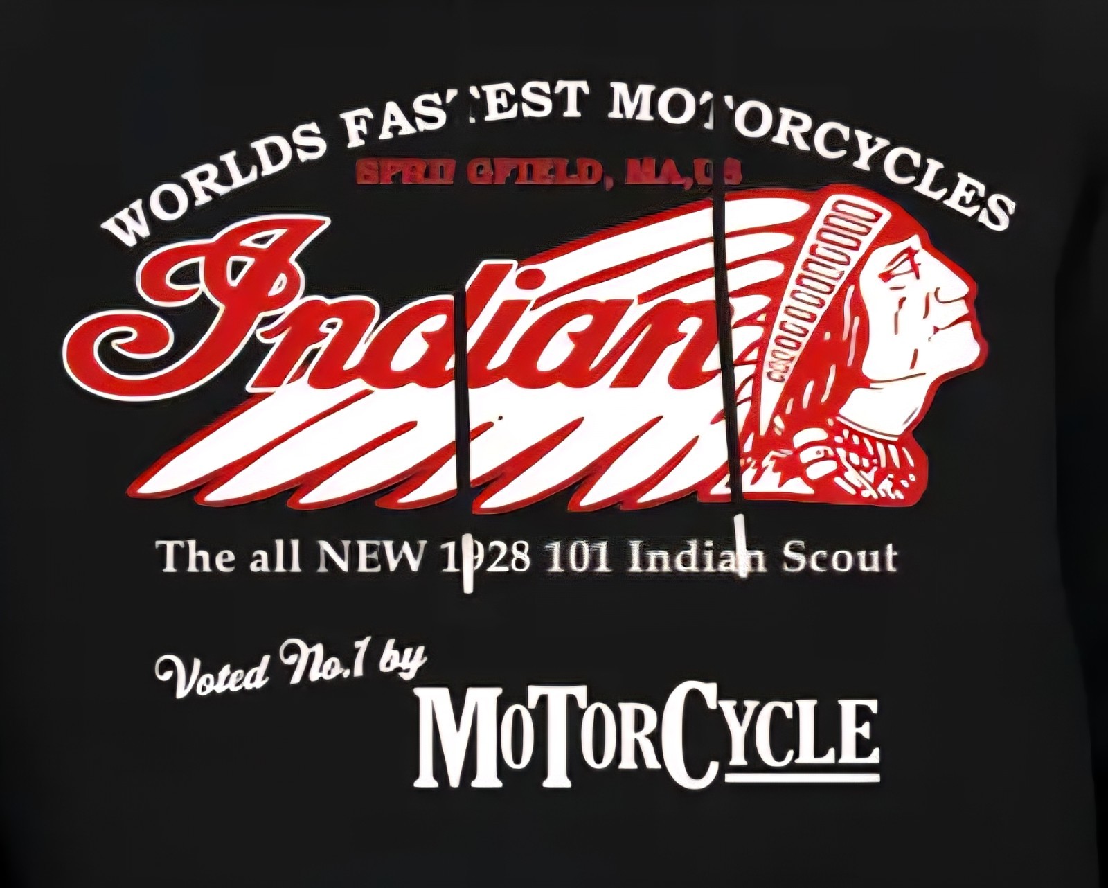 Indian Motorcycle Hooded Sweatshirt (T25) Front Hand Pockets. See Pics.