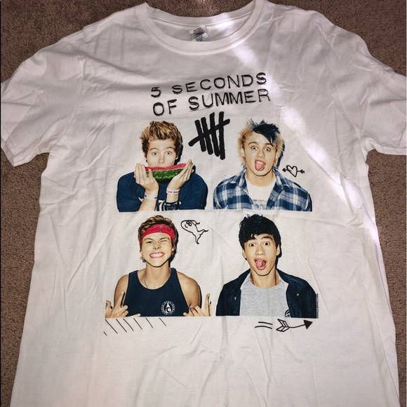 Vintage 5 Seconds of Summer T-Shirt Tee Cotton Tour Concert Unisex Size S to 5X