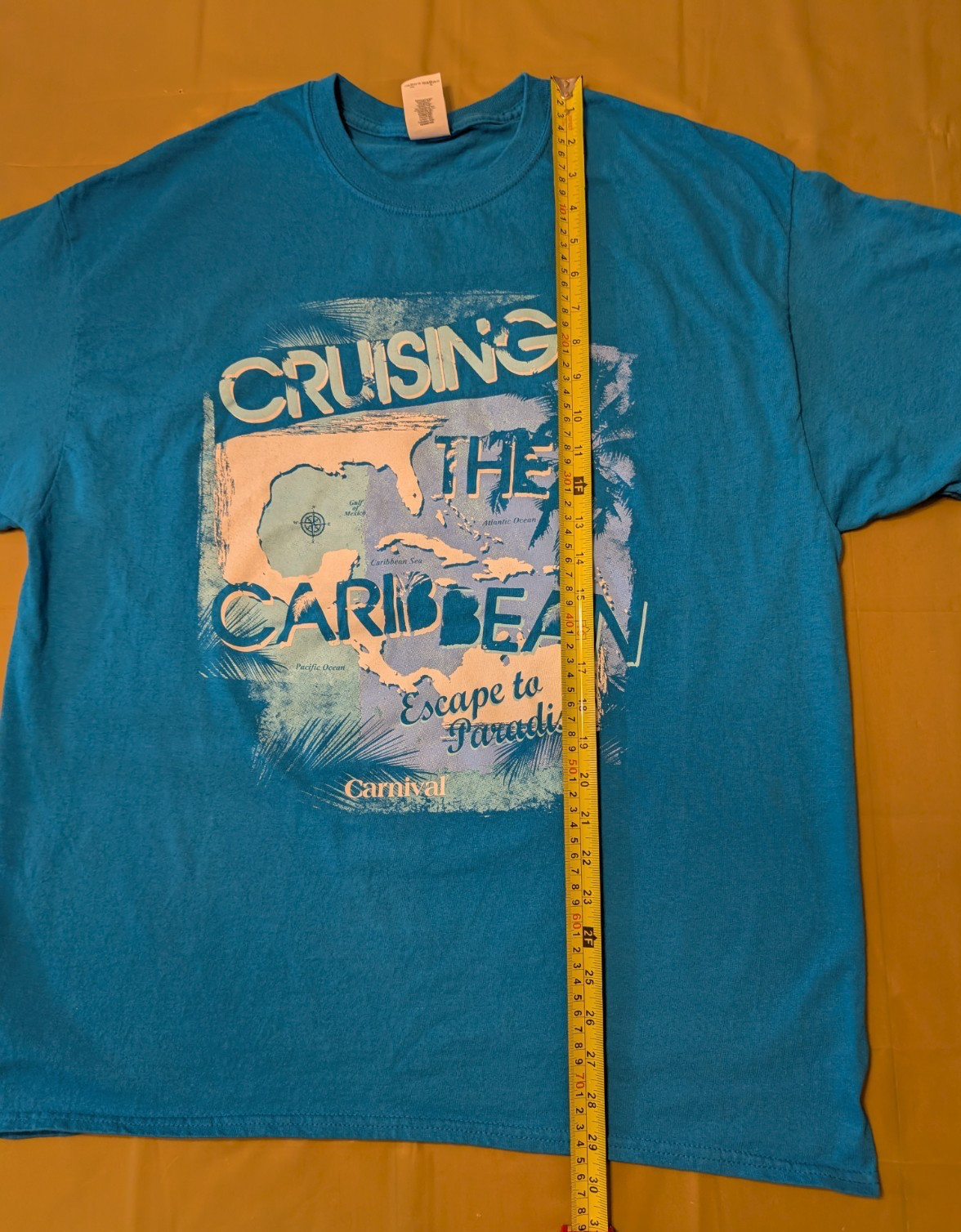 Carnival Cruise Line Cruising The Caribbean T-Shirt XL Teal Escape To Paradise