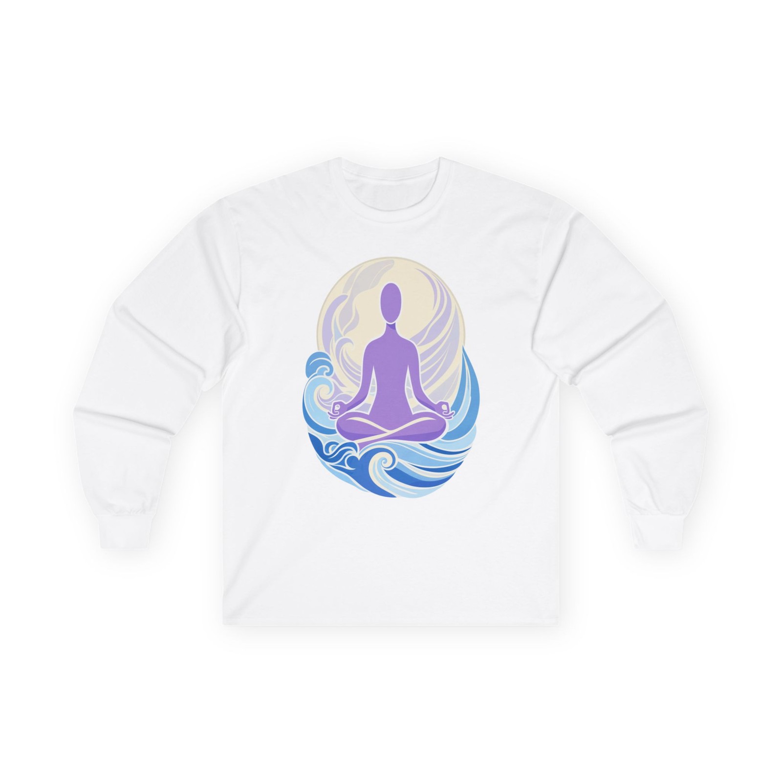Long Sleeve Tee Zen Flow Logo Chill Vibe Unisex Made in USA