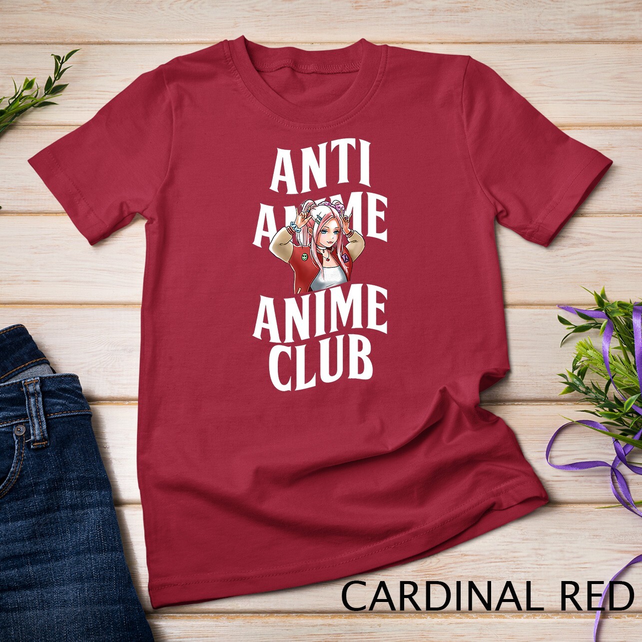 Anti Anime Club Kawaii Manga Otaku Japanese Art Cosplaying Unisex T-shirt