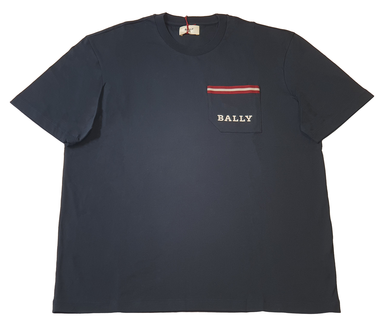 Bally 6233731 Men’s Navy Blue 100% Cotton Pocket T-Shirt MSRP $300