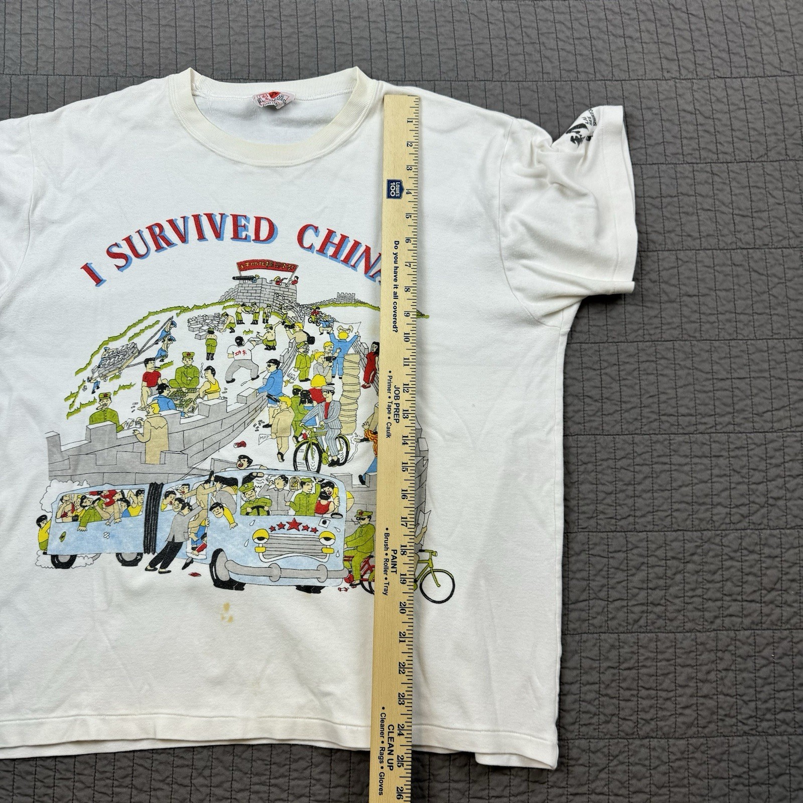 Vintage Lai See Shirts T Shirt Men’s XL White I Survived China Single Stitch