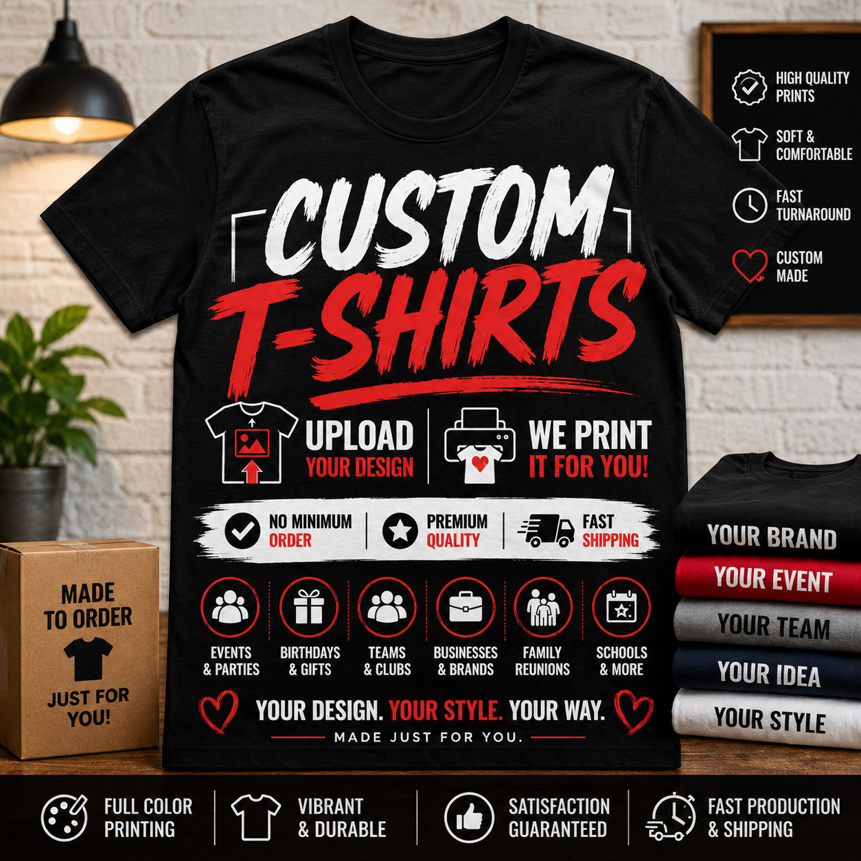 Mens 3XT Pro Club T Custom Colors Here Tee Shirts Customized Artwork Emailed