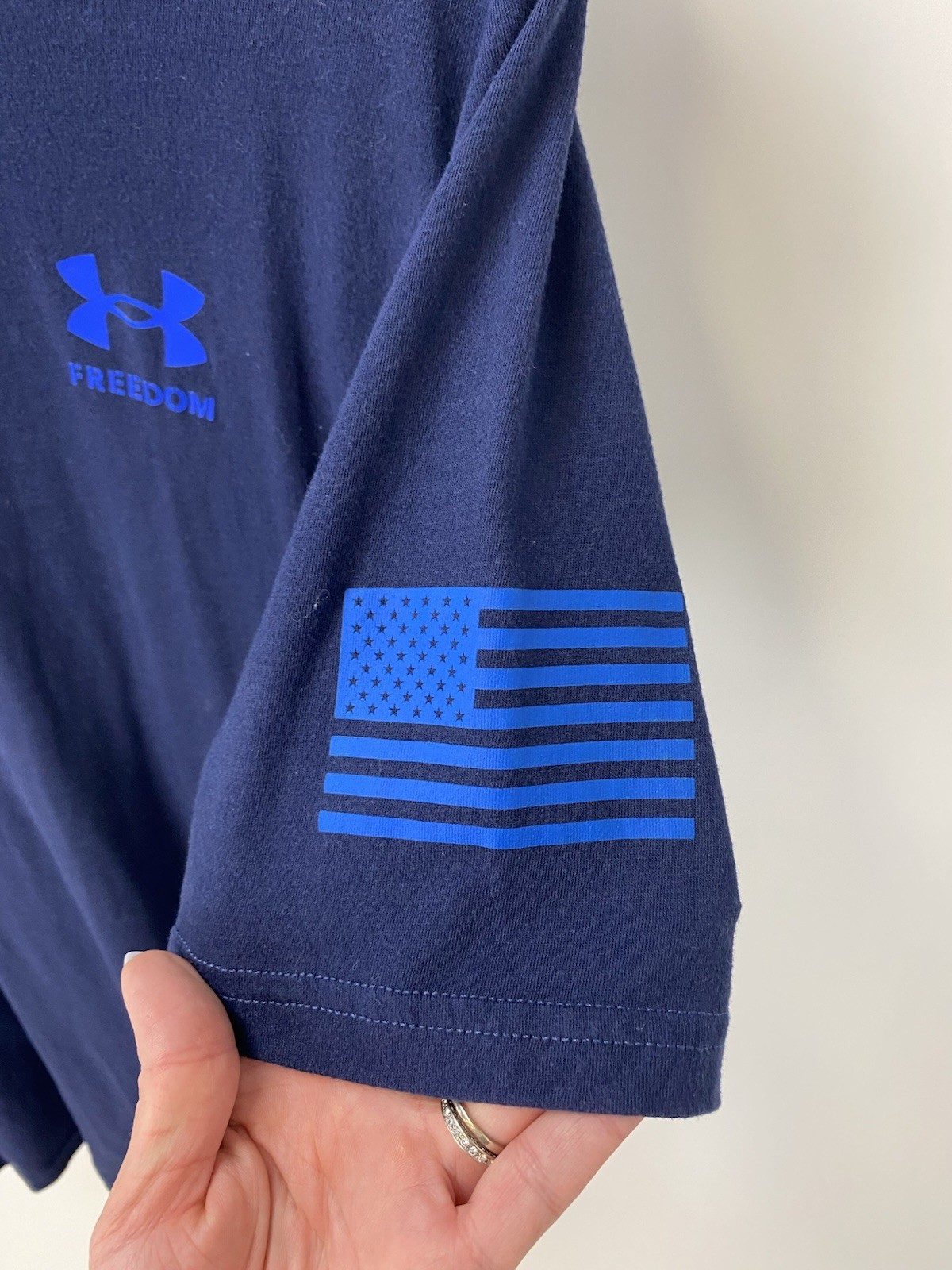 Under Armour Freedom Blue USA Flag Graphic Loose Tee Men S