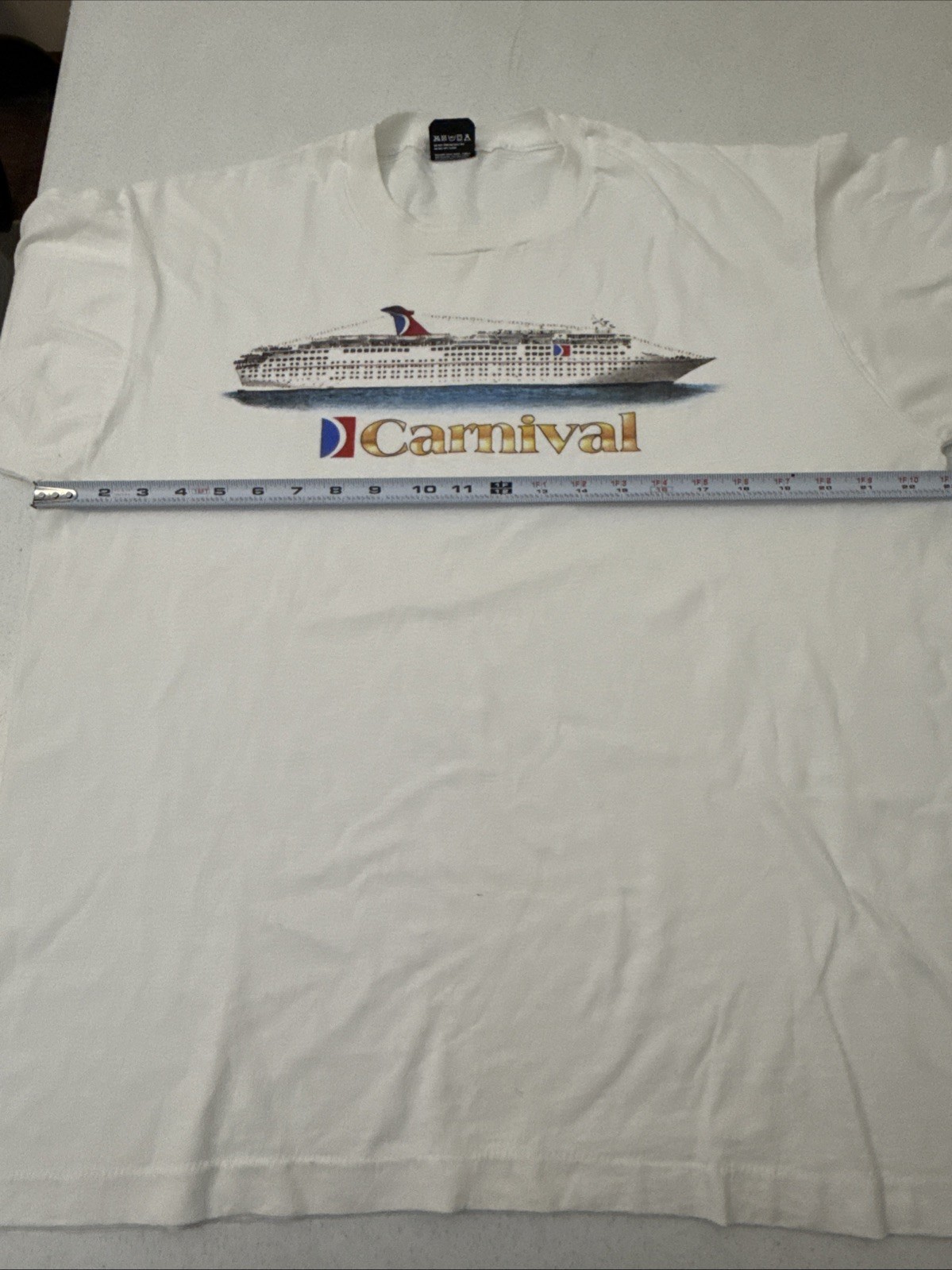 Vintage 90s Single Stitch White Carnival Cruise Ship T Shirt XL Tourist