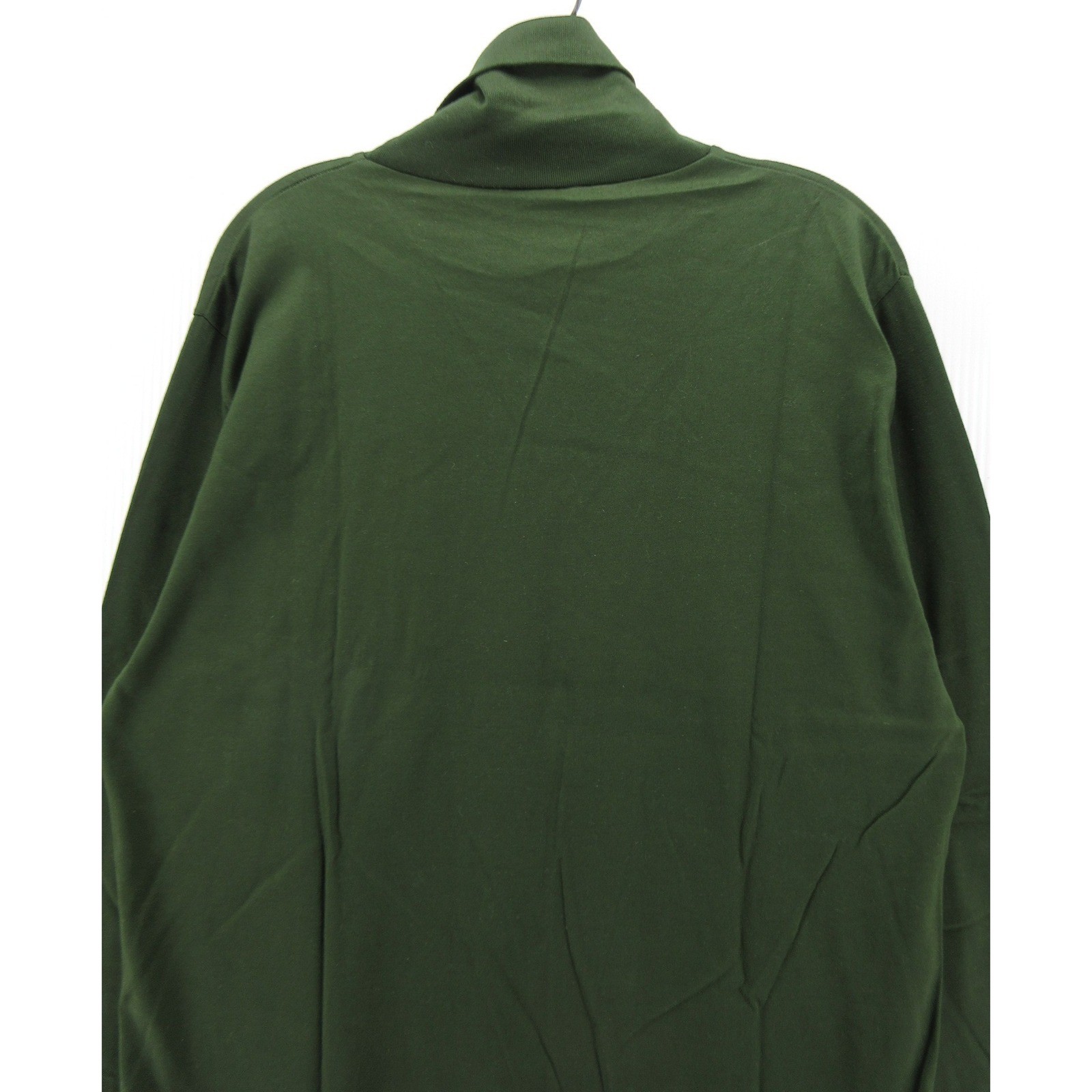 VINTAGE Lands End Shirt Men Large Green Turtleneck Blank 90s Preppy USA Made