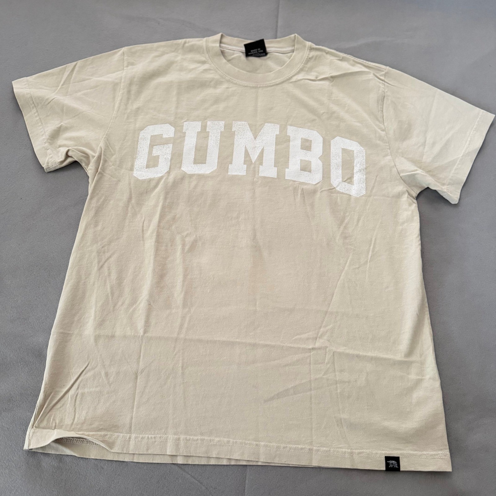 Fly Trap x Gumbo Harlem NYC Graphic T-Shirt Mens Large Tan Giant Fly Bridge Tee