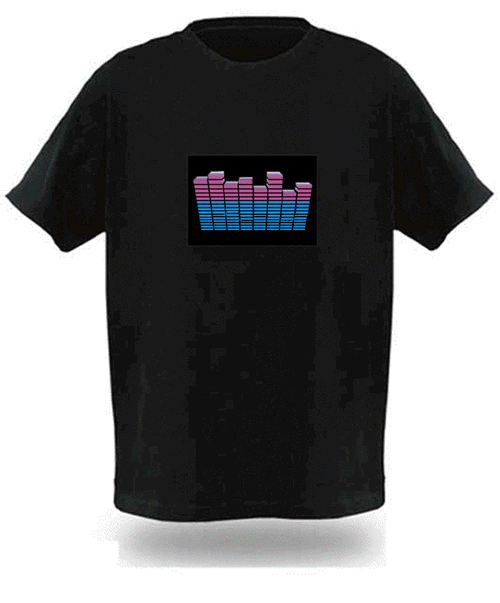 Sound Activated Electronic Light Up Rave Graphic Equalizer T-shirt Various Base