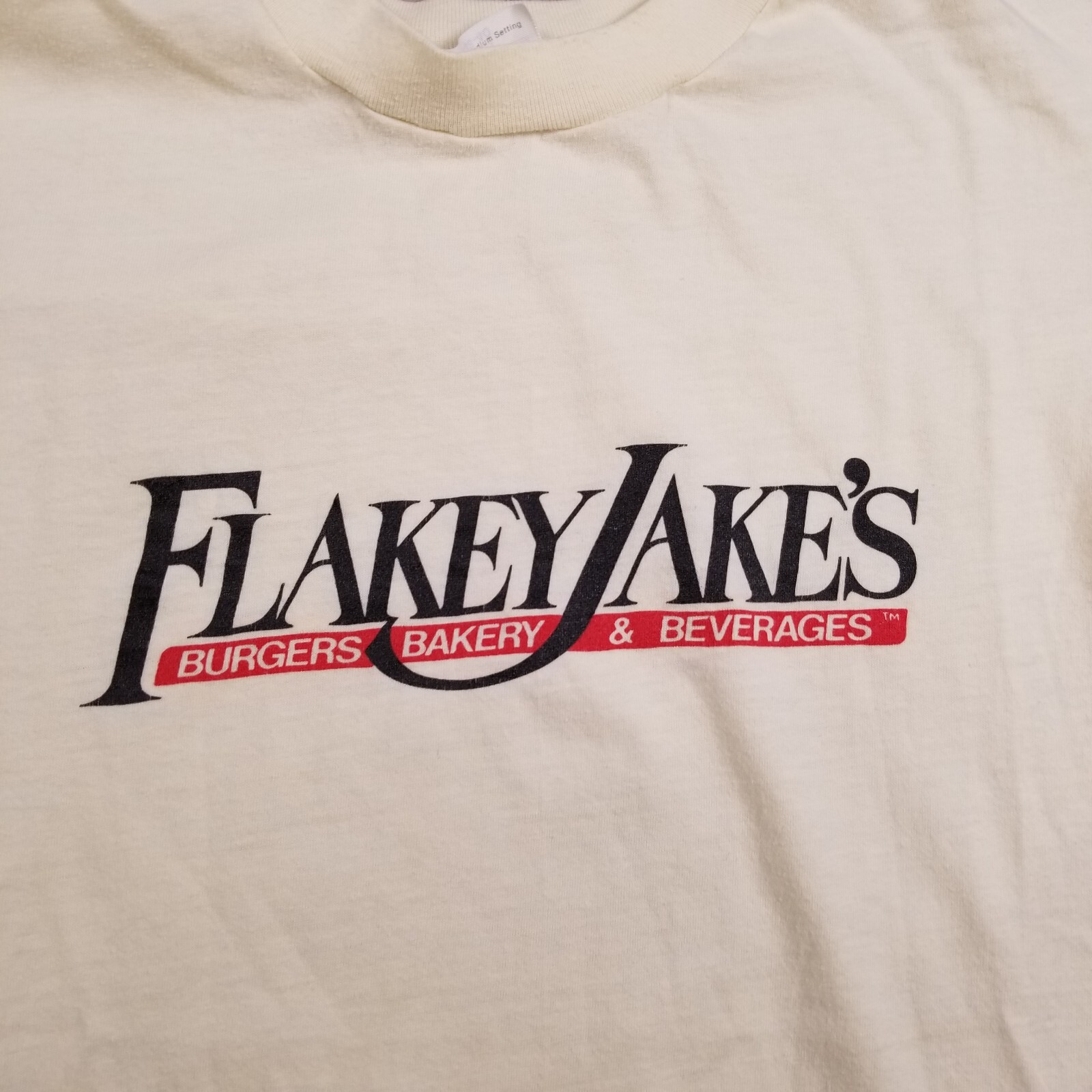 VTG 80s Hanes Flakey Jakes Food Shirt Sz Md Natural Color See Pics Single Stitch