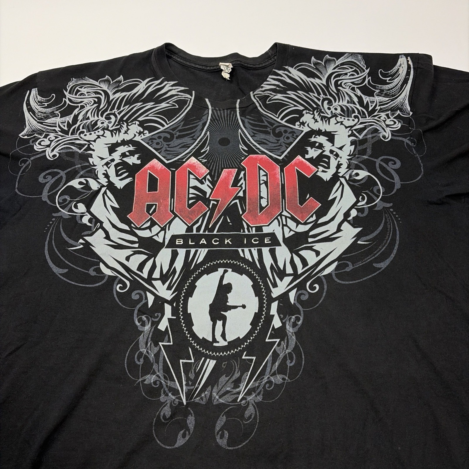 AC/DC Black Ice 2008 Album Logo size XL Black T Shirt Band Merch Tee