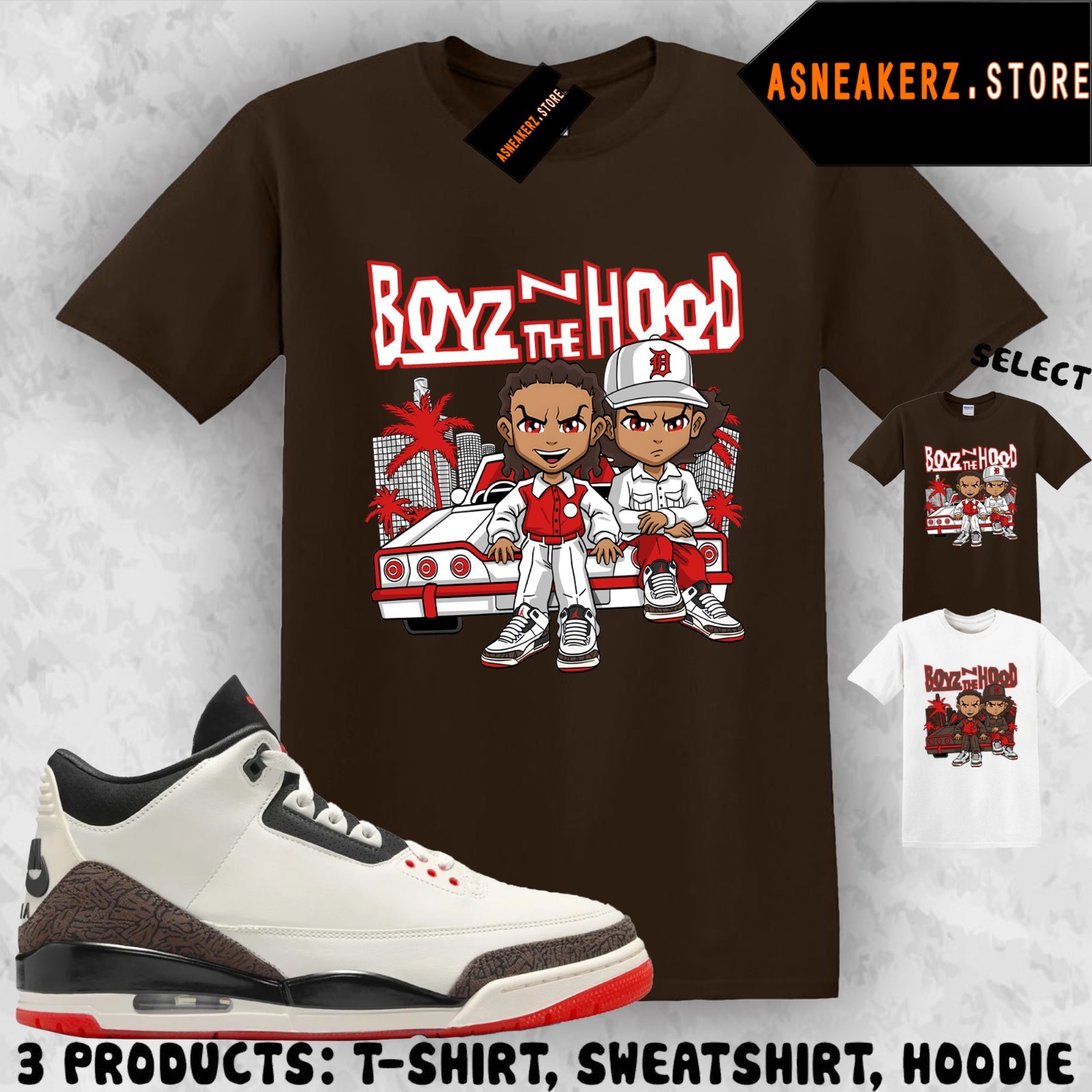 Tee Shirt Matching AJ 3 World’s Best Dad 2026 Match Sneaker The Boondocks Boyz