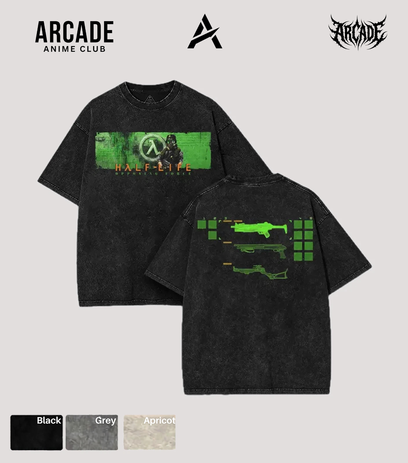 Arcade Anime Half-Life: Opposing Force Valven Washed Tee – Retro Wash