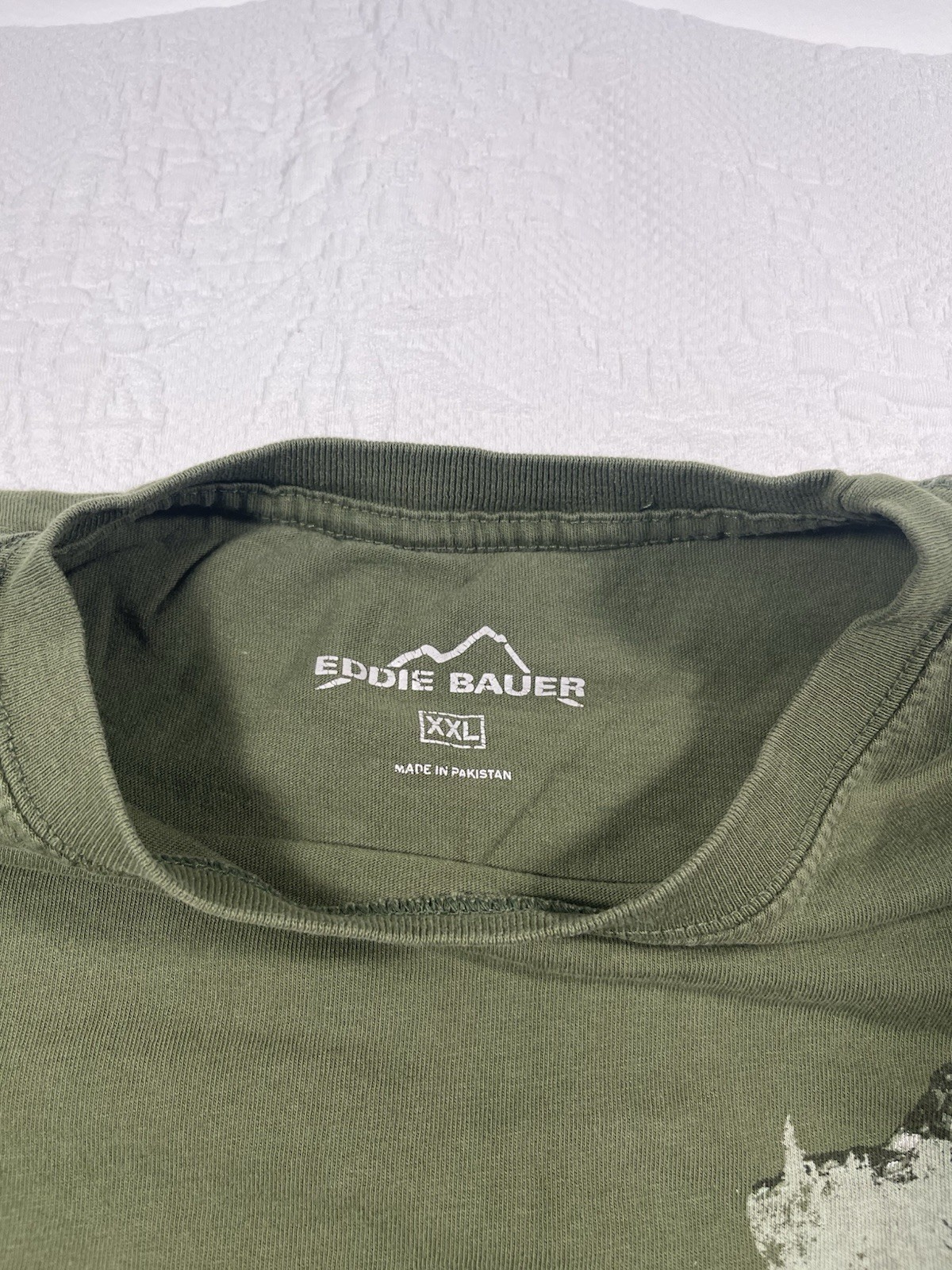 Eddie Bauer Men’s Green Graphic Logo Knit Crew Neck Short Sleeve XXL T-Shirt
