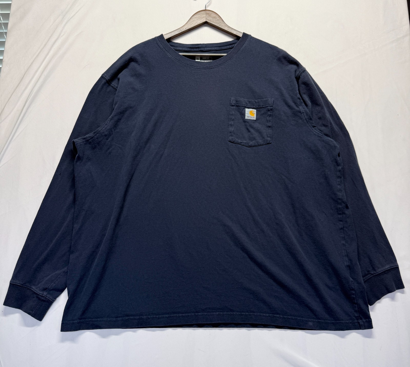 Carhartt Dearborn Loose Fit Shirt Mens 3XL Navy Blue Logo Cotton Jersey Workwear