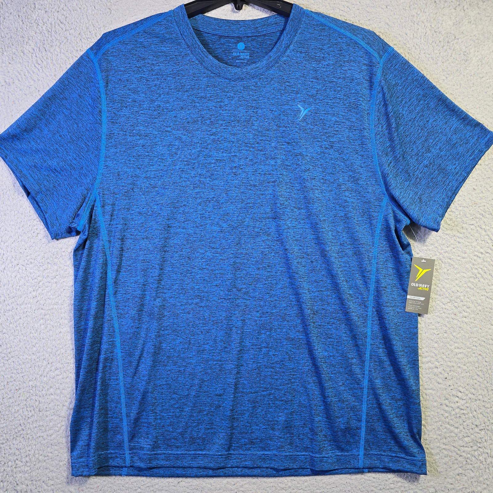 Old Navy FAST DRY MENS 2XL XXL Shirt BLUE Performance Running Fitness Core NWT