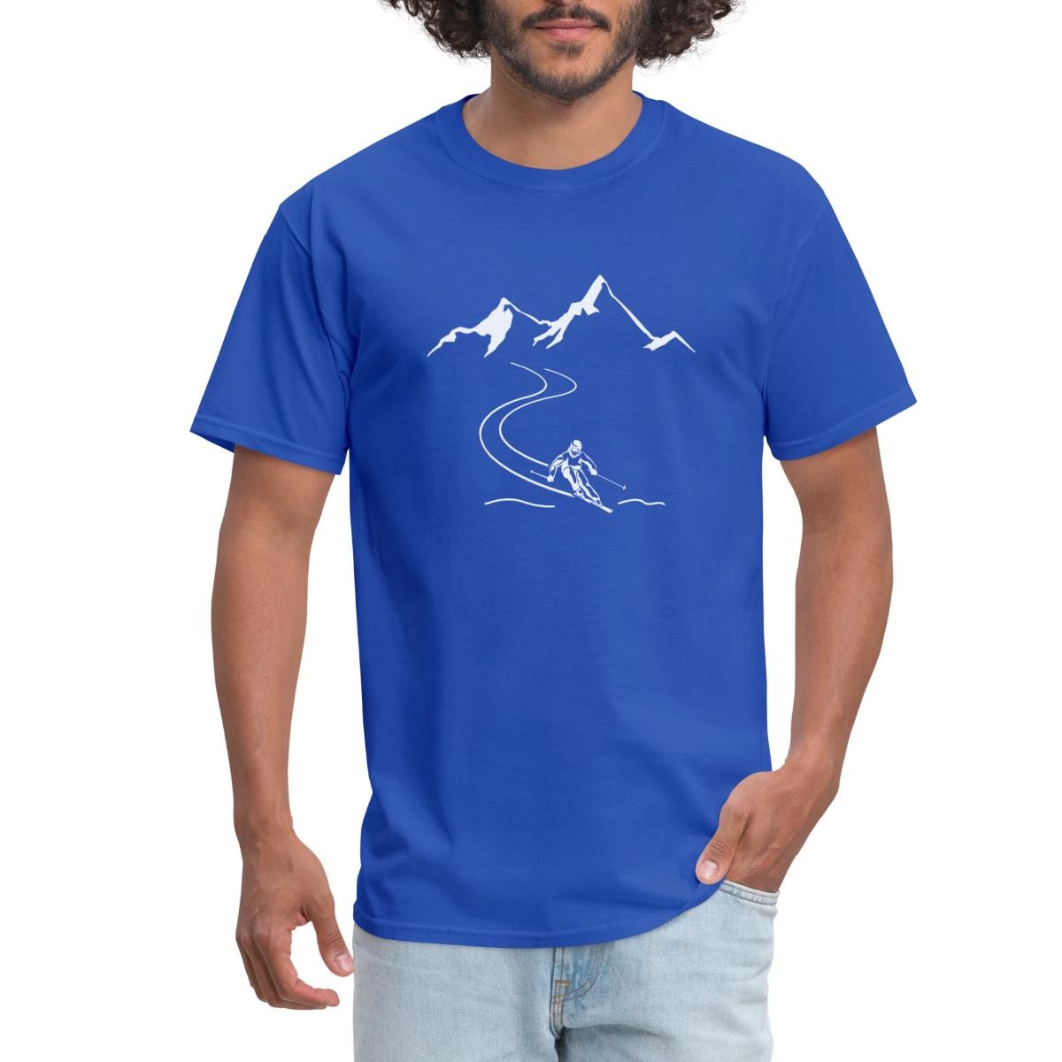 Skiing Mountains | Winter Sports | Ski Enthusiast Men’s T-Shirt
