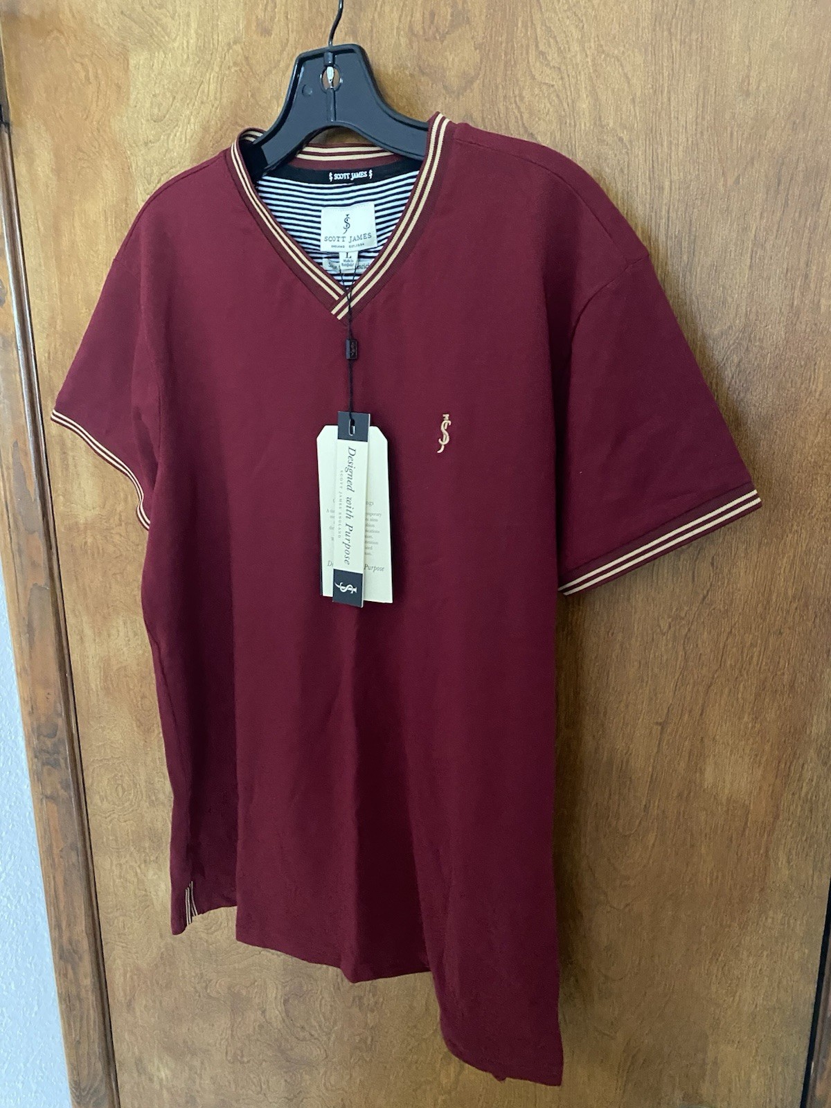 Scott James Tshirt Burgundy Size Large
