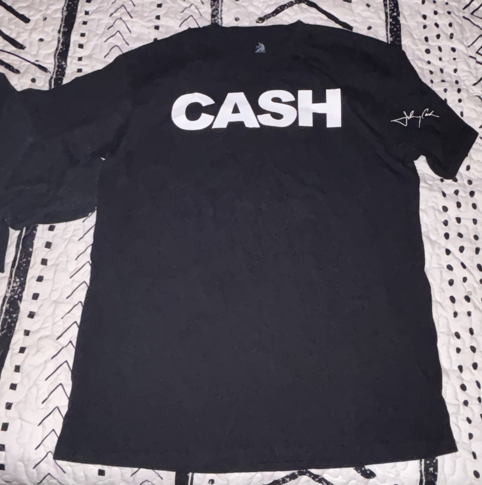 Zion Rootswear Men’s L Black Johnny Cash Graphic Logo Cotton Crew Neck Tee