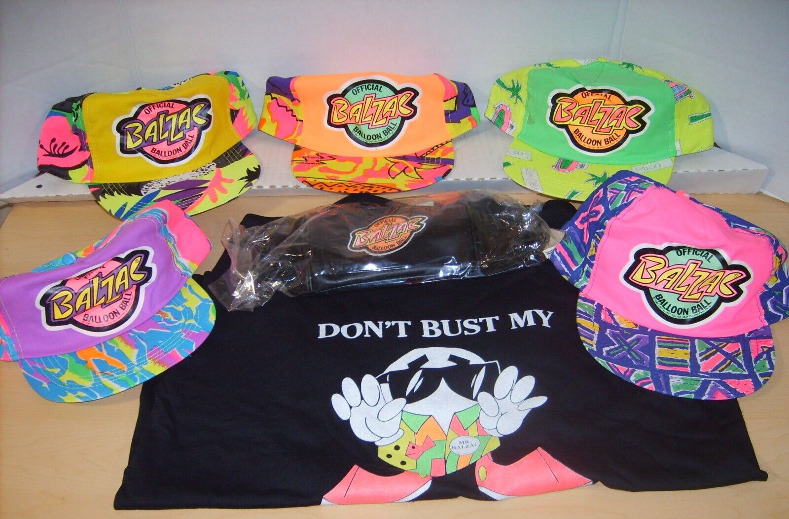 Vintage 1989 BALZAC 5 HAT T-SHIRT Large (L) & FANNY PACK RARE 1980s NEW