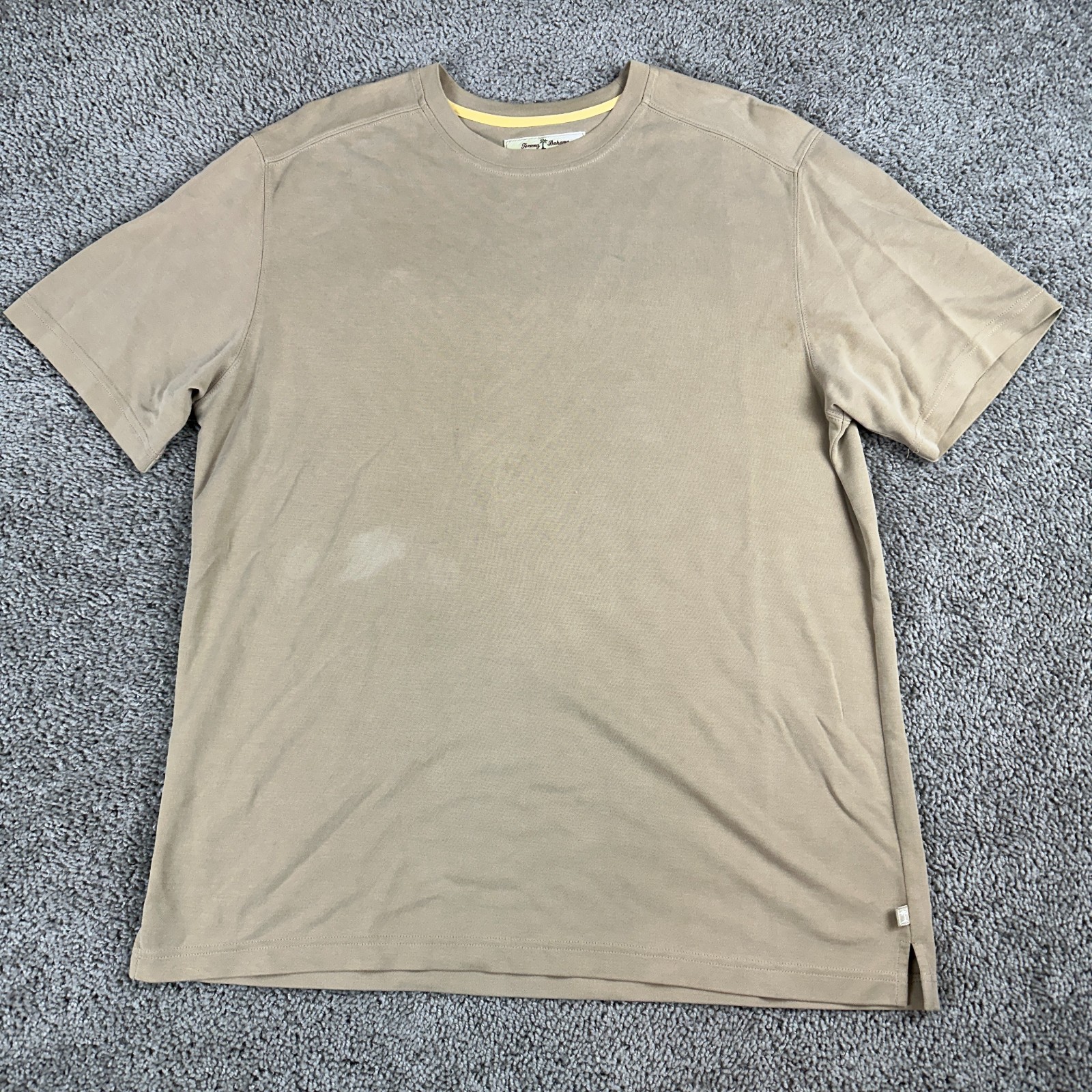 Tommy Bahama Shirt Mens Medium Brown Lyocell Blend Casual Short Sleeve