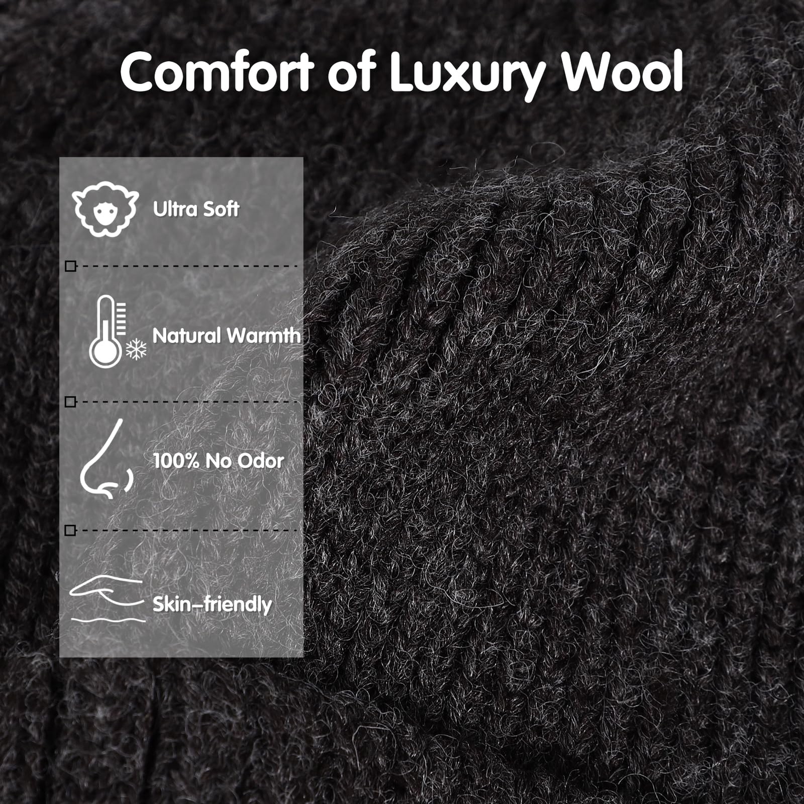 XXL Merino Wool Beanie, Mens Winter Beanie Hats, Winter Hat Knitted Beanies C…