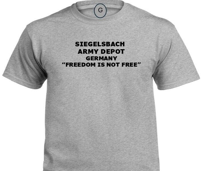 TAUKKUNEN BARRACKS *WORMS-GERMANY* FREEDOM* INDIVIDUAL BASE PT SHIRT