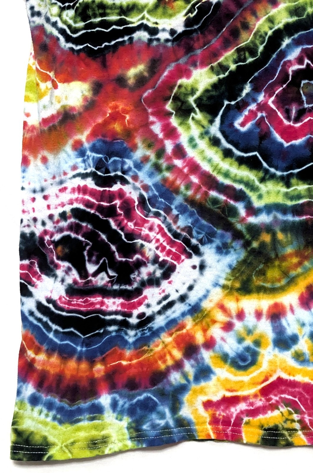 Handmade Tie Dye Multicolor Rainbow Geode Pattern Small Shirt 17″ W X 26.5″ L